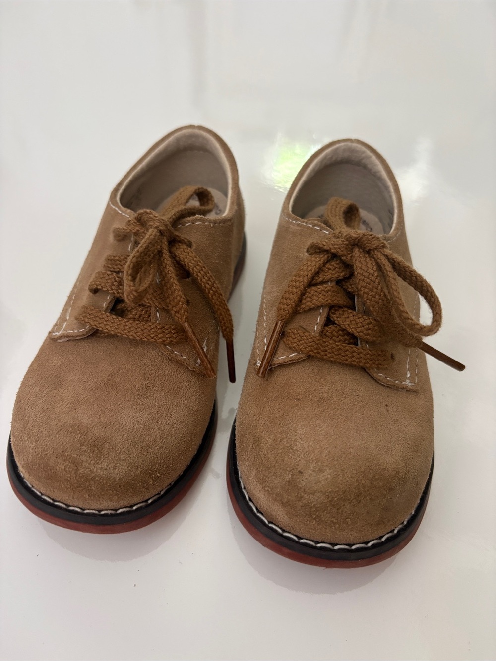 FootMates Suede Lace-Up Kids Shoes in Brown